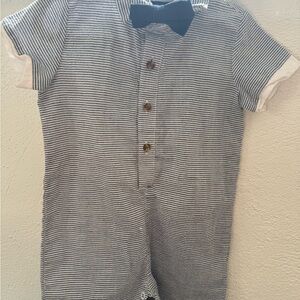 Andy & Evan Navy and White Striped Romper